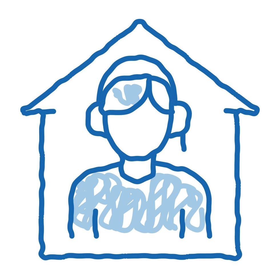 Home Call Assistance Doodle Symbol handgezeichnete Illustration vektor