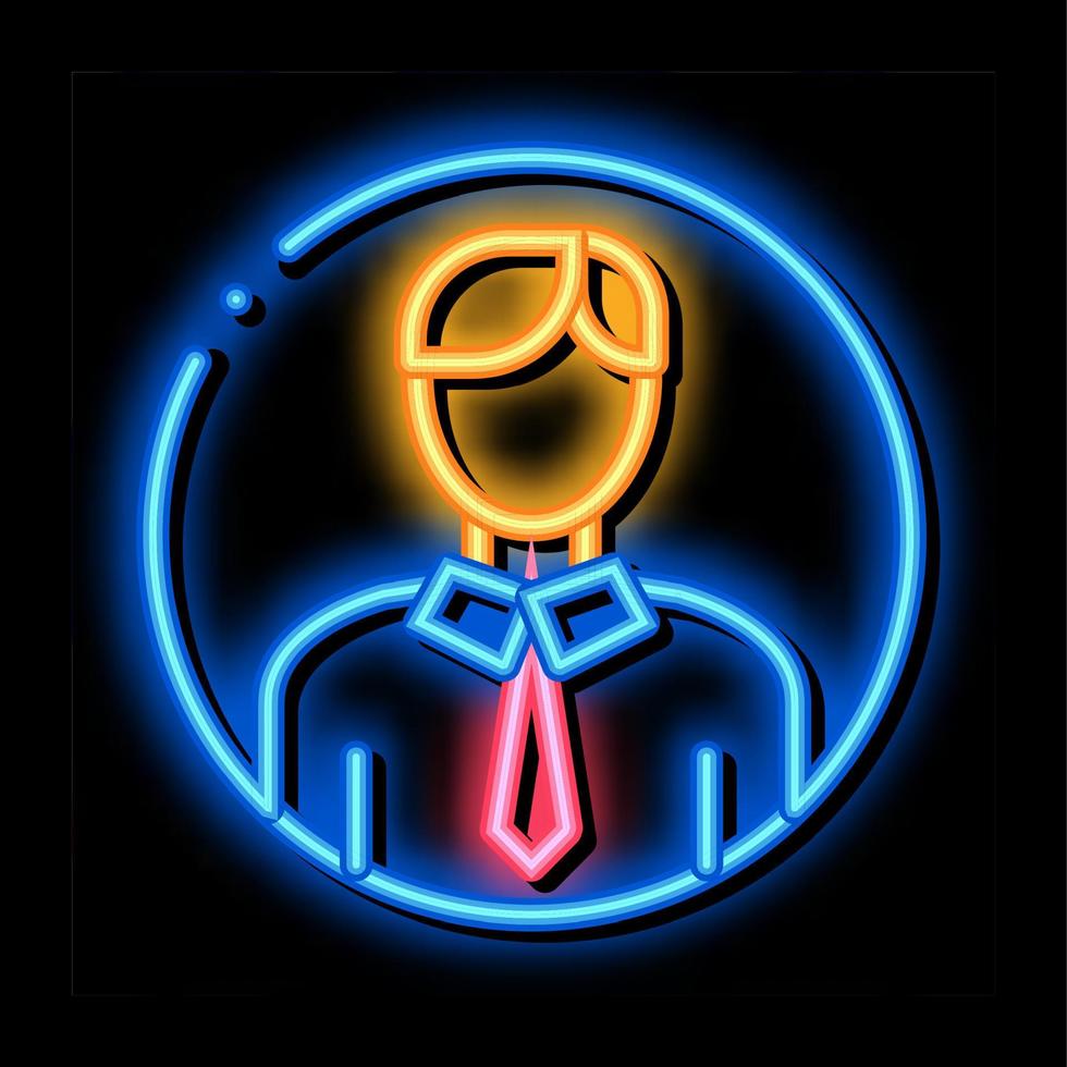 man silhuett neon glöd ikon illustration vektor