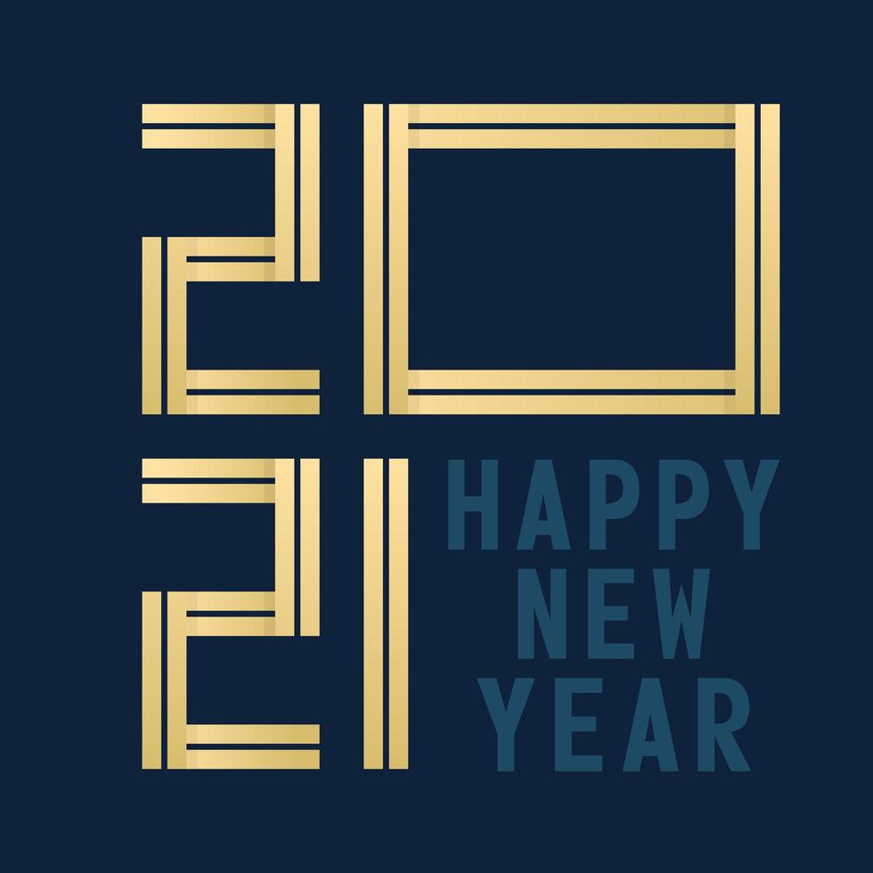 Frohes neues Jahr 2021 Typografie Feier Grußkarte vektor