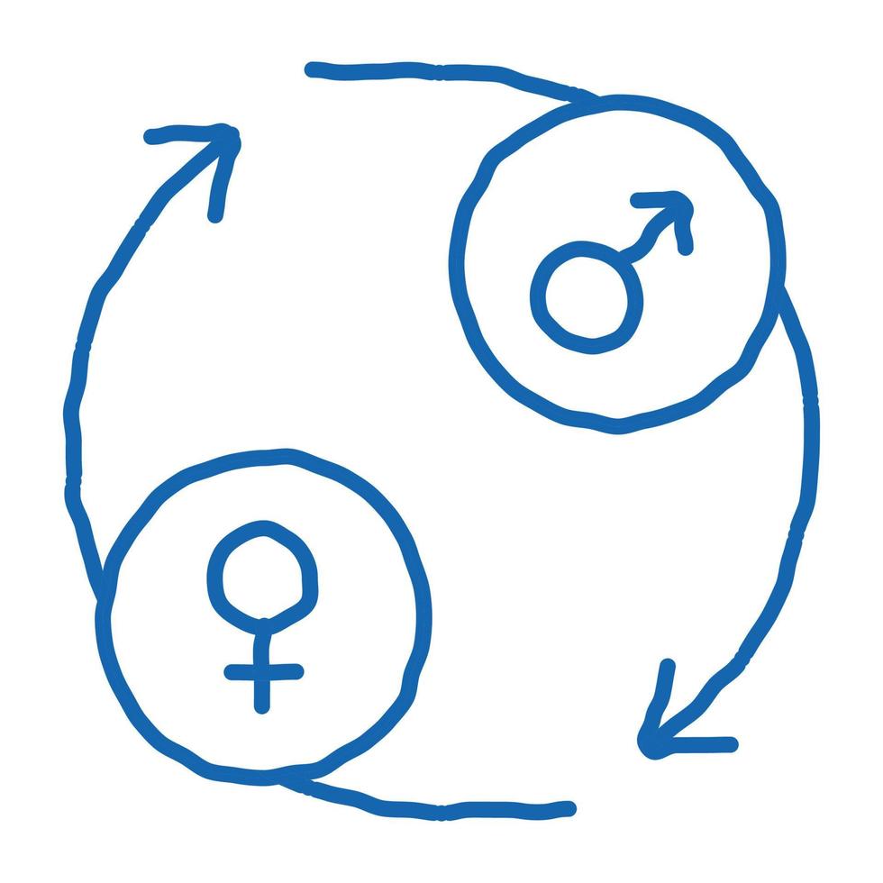 HBTQ cirkel pilar klotter ikon hand dragen illustration vektor
