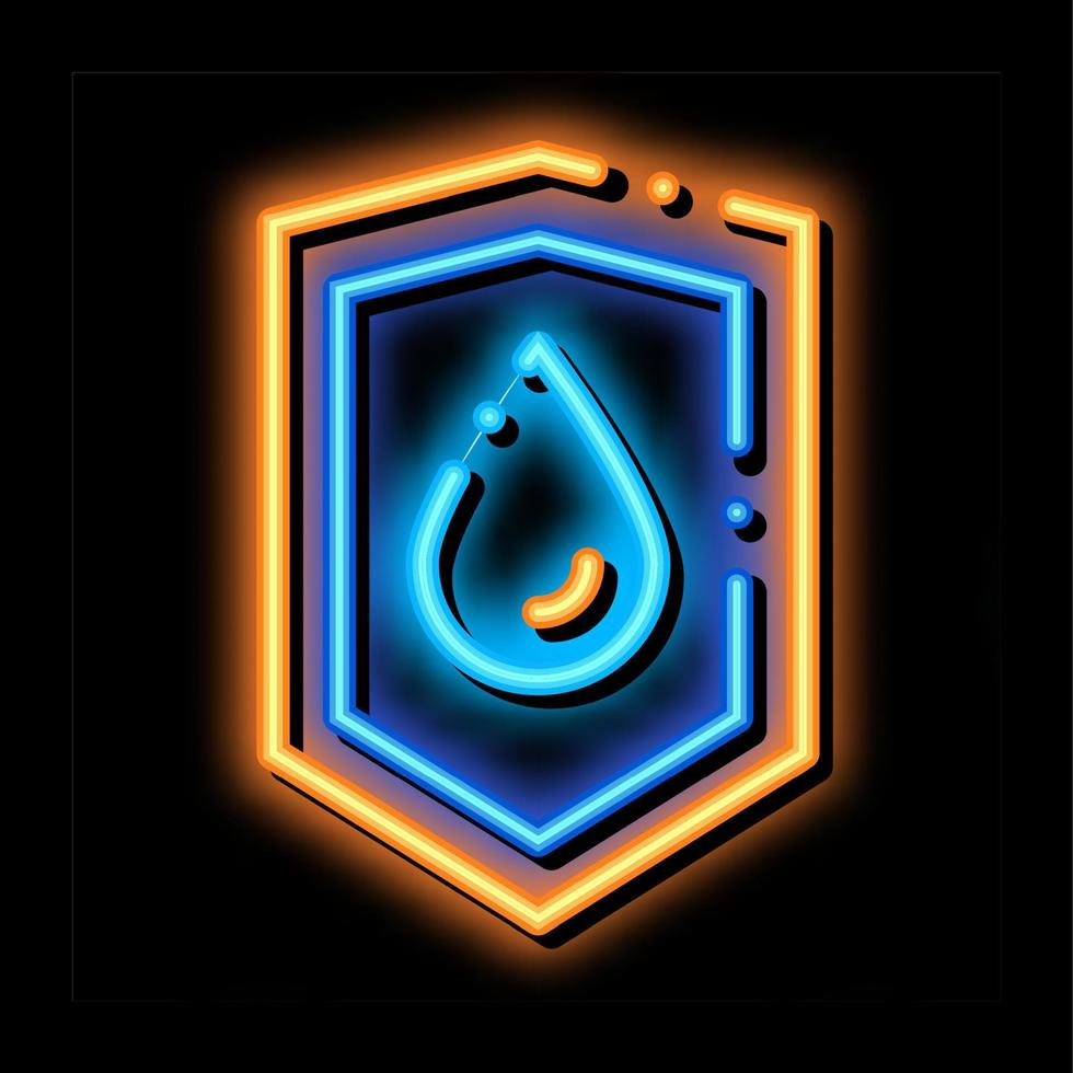 wasserdichtes Material Guard Neon Glow Icon Illustration vektor