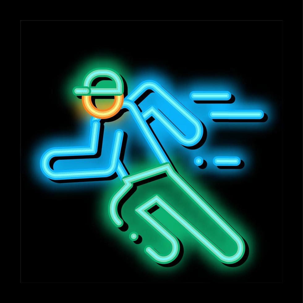löpning spelare neon glöd ikon illustration vektor