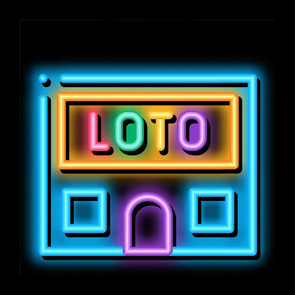 lotto hus neon glöd ikon illustration vektor