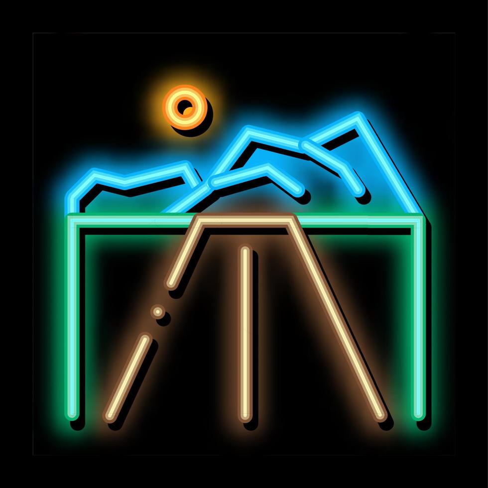 eisberg-neonglühen-symbolillustration vektor