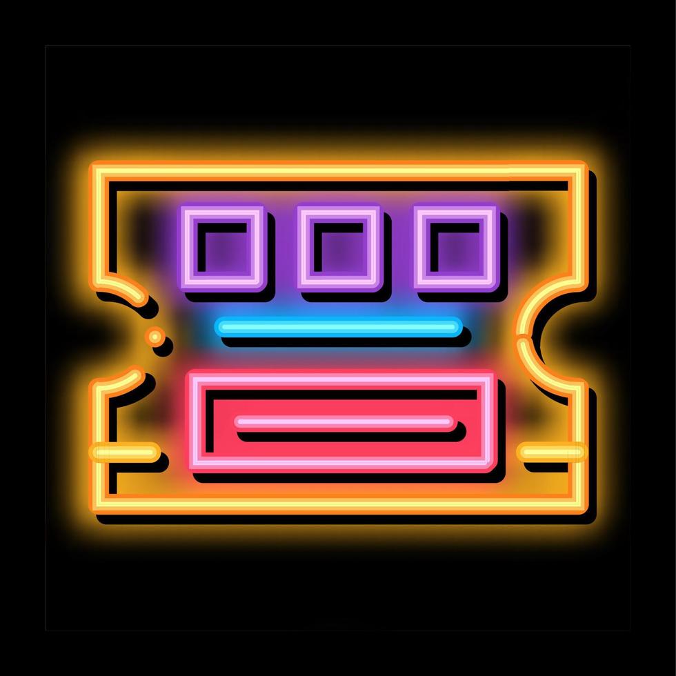 lotteri biljett neon glöd ikon illustration vektor