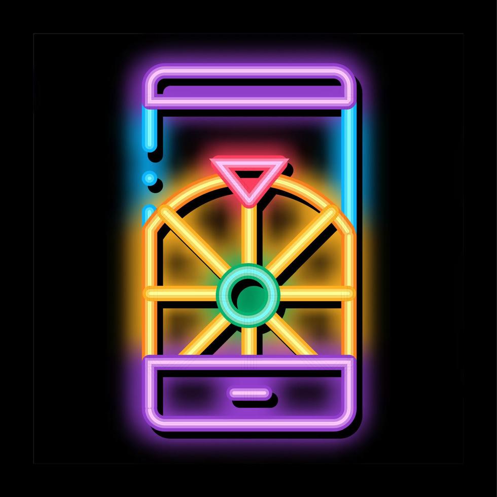 telefon roulette neonglühen symbol illustration vektor