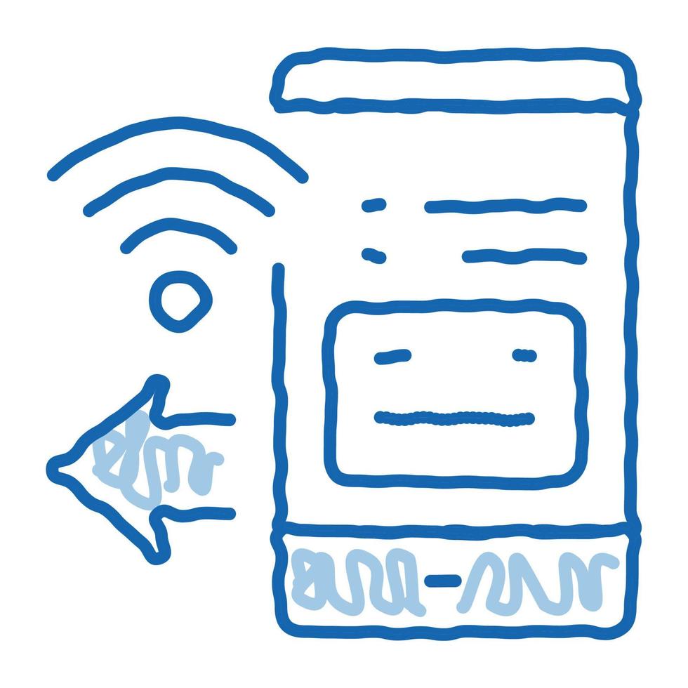 pay pass smartphone app doodle symbol hand gezeichnete illustration vektor