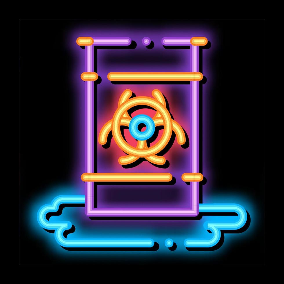 kärn avfall behållare neon glöd ikon illustration vektor