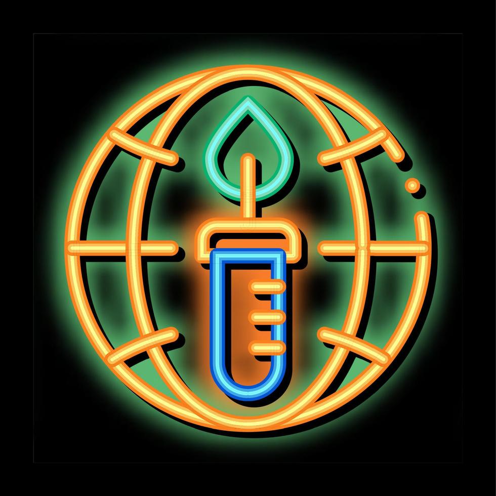 kerze planet erde problem neonglühen symbol illustration vektor