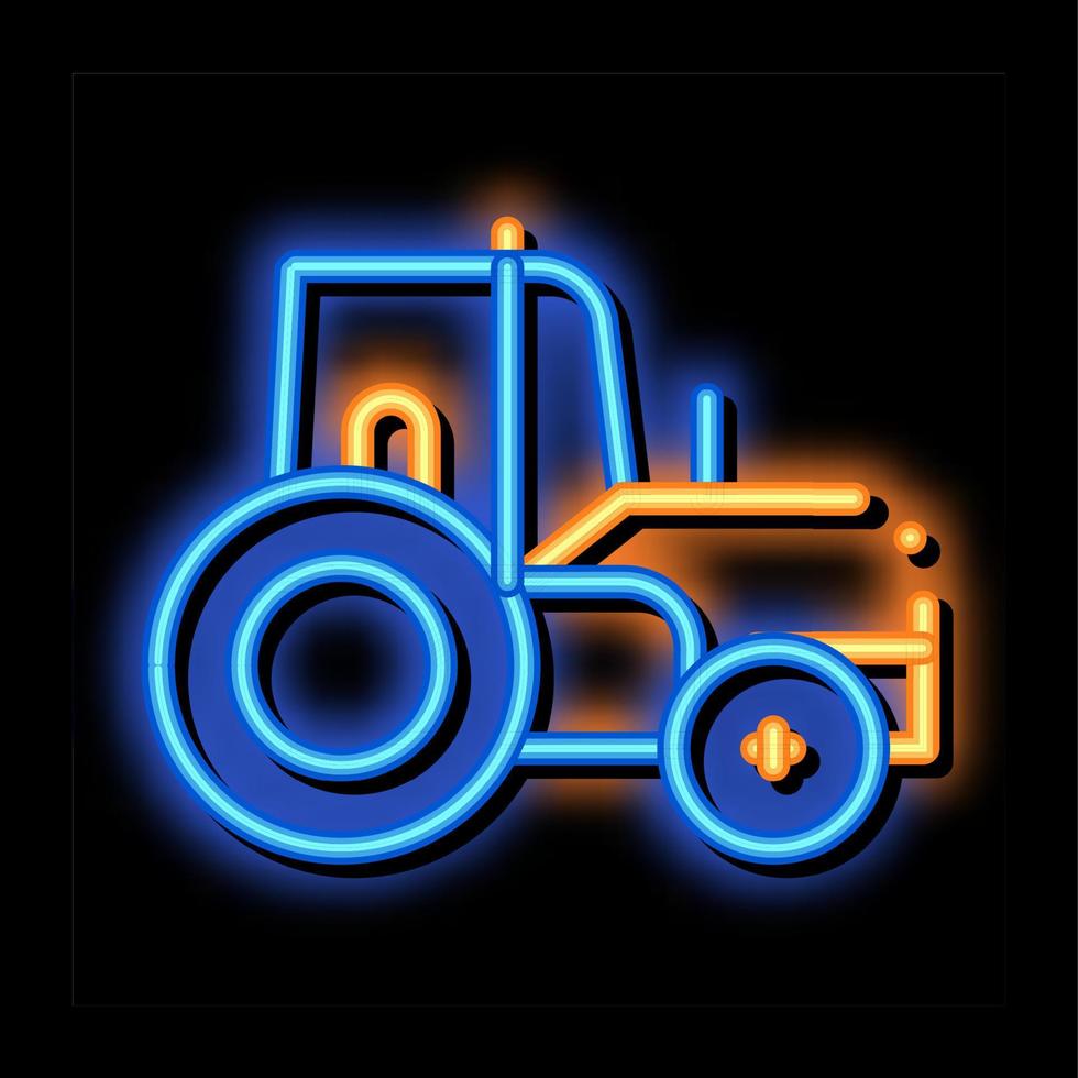 ackerland traktor fahrzeug neonglühen symbol illustration vektor