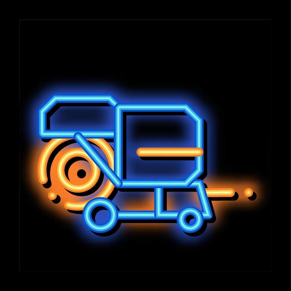 skakning tröskor fordon neon glöd ikon illustration vektor