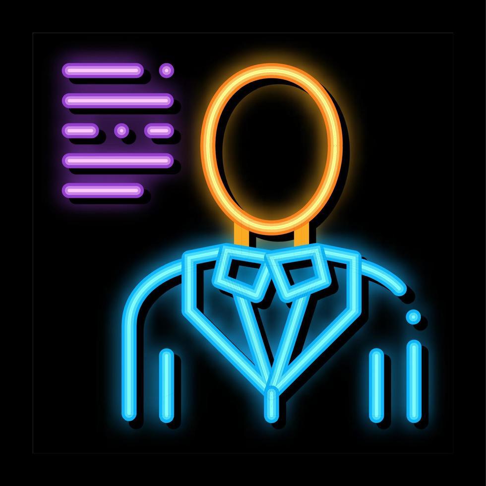 menschliche silhouette neonglühen symbol illustration vektor