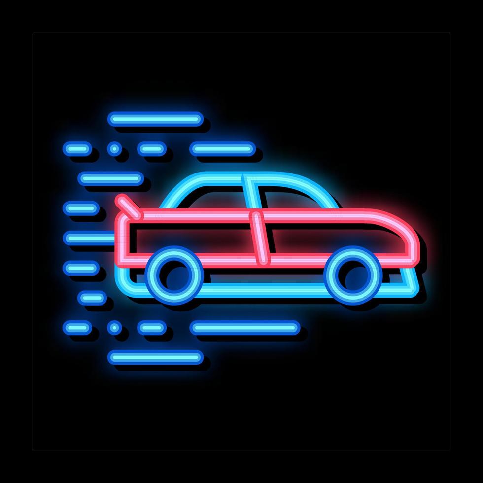 bil hög hastighet neon glöd ikon illustration vektor