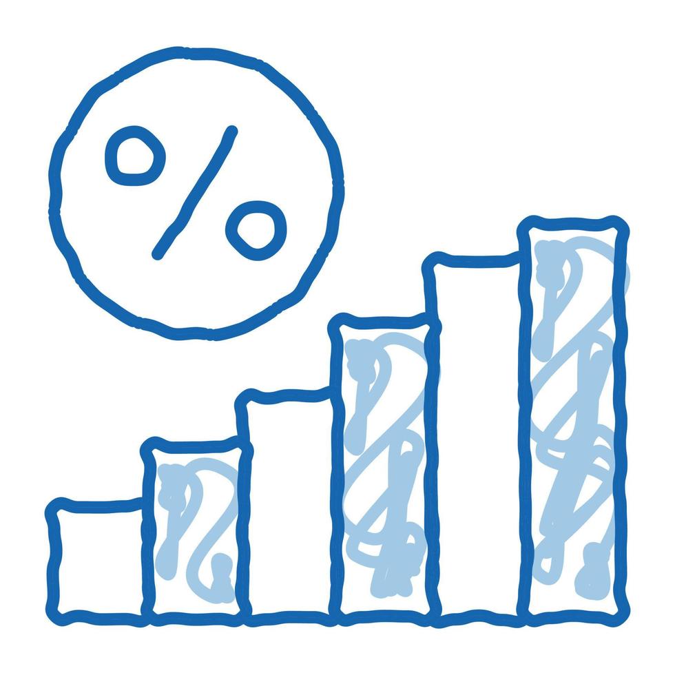 intressera stigande statistik klotter ikon hand dragen illustration vektor