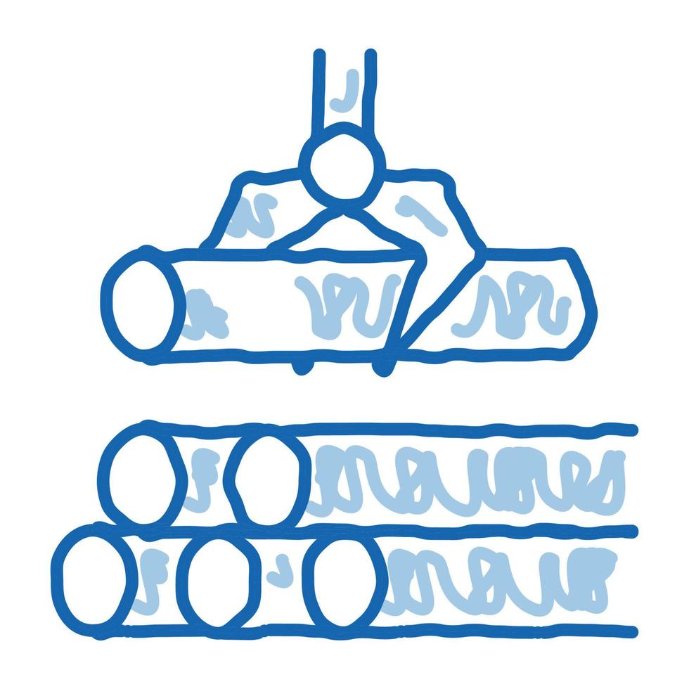 laden holz holz maschine gekritzel symbol hand gezeichnete illustration vektor