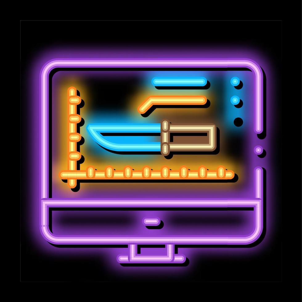 messeranzeige neonglühen symbol illustration vektor