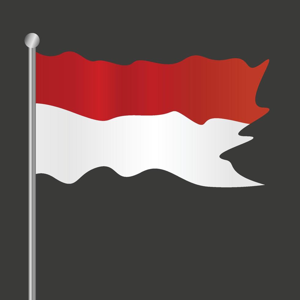 Landesflagge von Asien Indonesien vektor