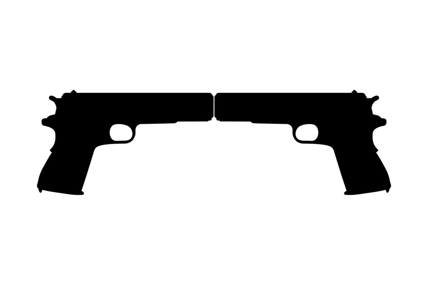 silhuett pistol eller handeldvapen pistol pistol för konst illustration, logotyp, piktogram, hemsida eller grafisk design element. vektor illustration