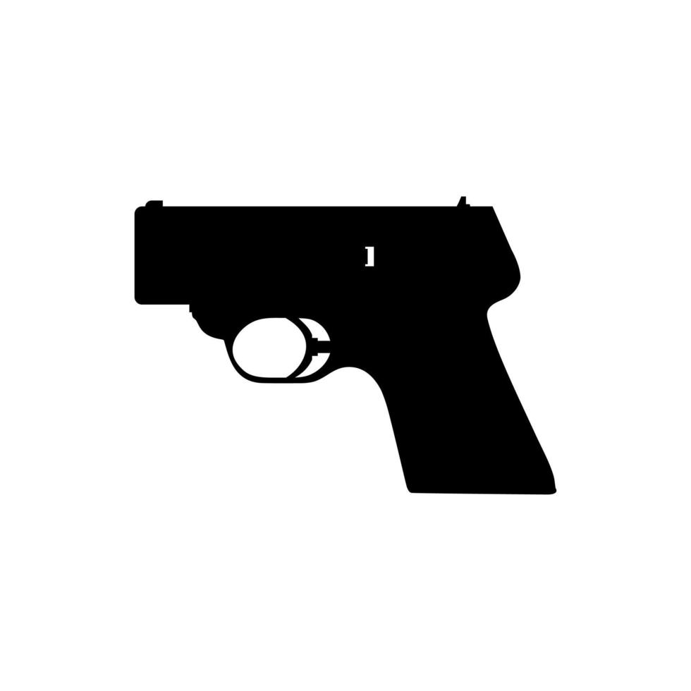 silhuett pistol eller handeldvapen pistol pistol för konst illustration, logotyp, piktogram, hemsida eller grafisk design element. vektor illustration