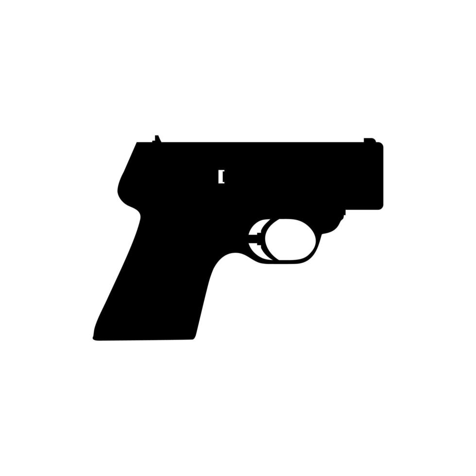 silhuett pistol eller handeldvapen pistol pistol för konst illustration, logotyp, piktogram, hemsida eller grafisk design element. vektor illustration