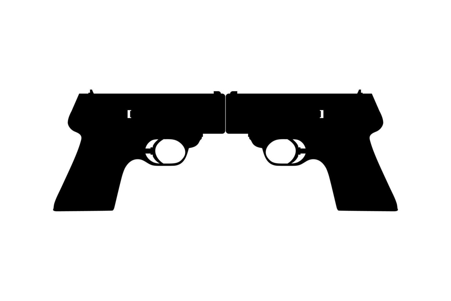 silhuett pistol eller handeldvapen pistol pistol för konst illustration, logotyp, piktogram, hemsida eller grafisk design element. vektor illustration