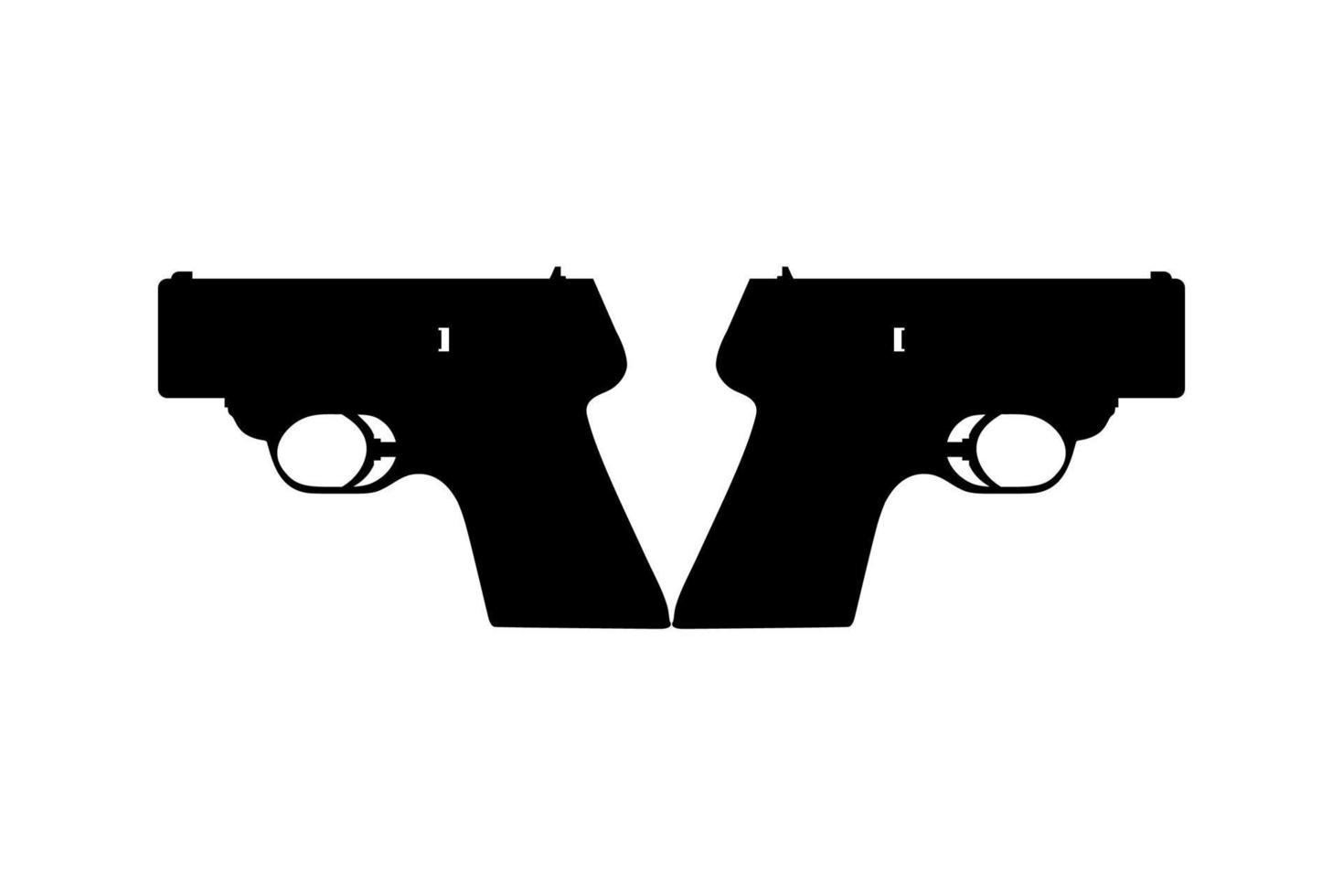 Silhouettenpistole oder Pistolenpistole für Kunstillustration, Logo, Piktogramm, Website oder Grafikdesignelement. Vektor-Illustration vektor
