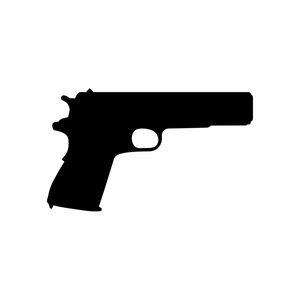 silhuett pistol eller handeldvapen pistol pistol för konst illustration, logotyp, piktogram, hemsida eller grafisk design element. vektor illustration