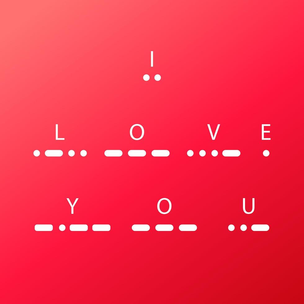 Ich liebe dich Text im Morsecode. Vektor-Illustration. st. valentinstag karte. vektor