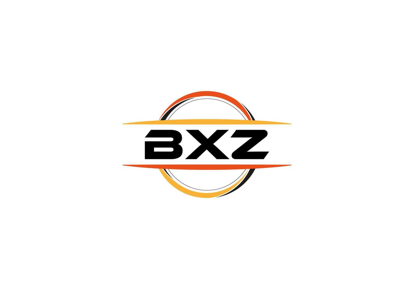 bxz Buchstabe Lizenzgebühr Mandala Form Logo. bxz Pinselkunst-Logo. bxz-Logo für ein Unternehmen, ein Geschäft und eine kommerzielle Nutzung. vektor