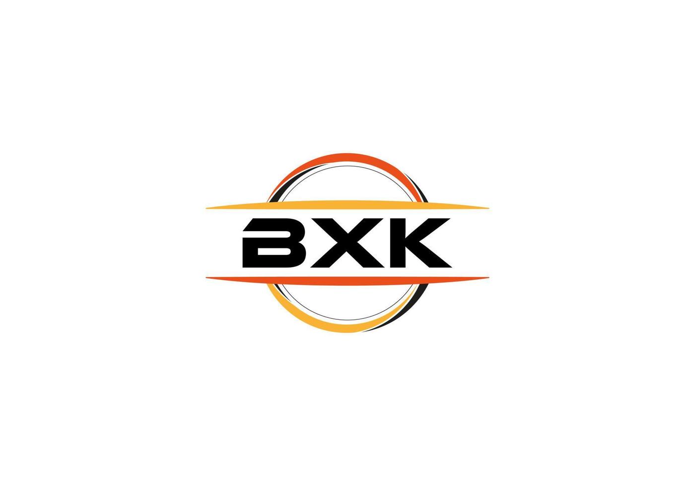 bxk Buchstabe Lizenzgebühr Mandala Form Logo. bxk Pinselkunst-Logo. bxk-Logo für ein Unternehmen, ein Geschäft und eine kommerzielle Nutzung. vektor