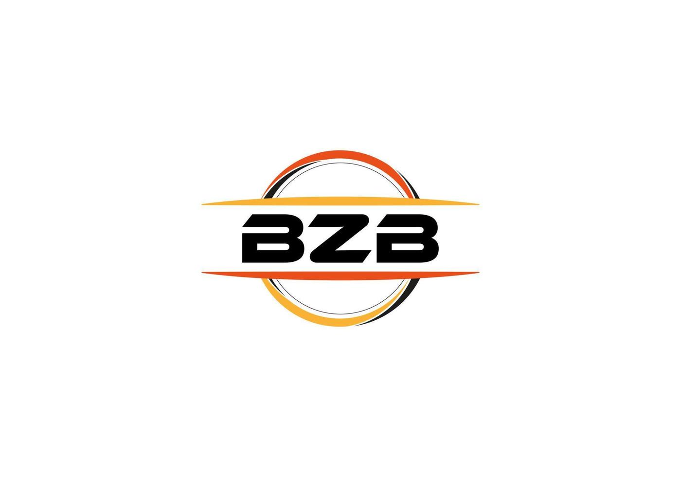 bzb-Buchstaben-Lizenzgebühren-Mandala-Form-Logo. bzb-Pinselkunst-Logo. bzb-Logo für ein Unternehmen, ein Geschäft und eine kommerzielle Nutzung. vektor