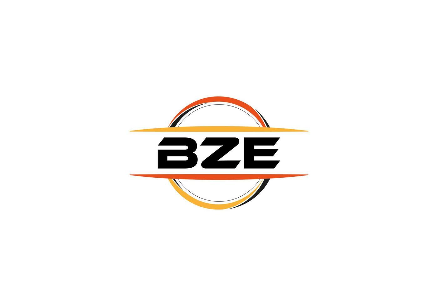 bze Buchstabe Lizenzgebühr Mandala Form Logo. bze-Bürstenkunst-Logo. bze-Logo für ein Unternehmen, ein Geschäft und eine kommerzielle Nutzung. vektor