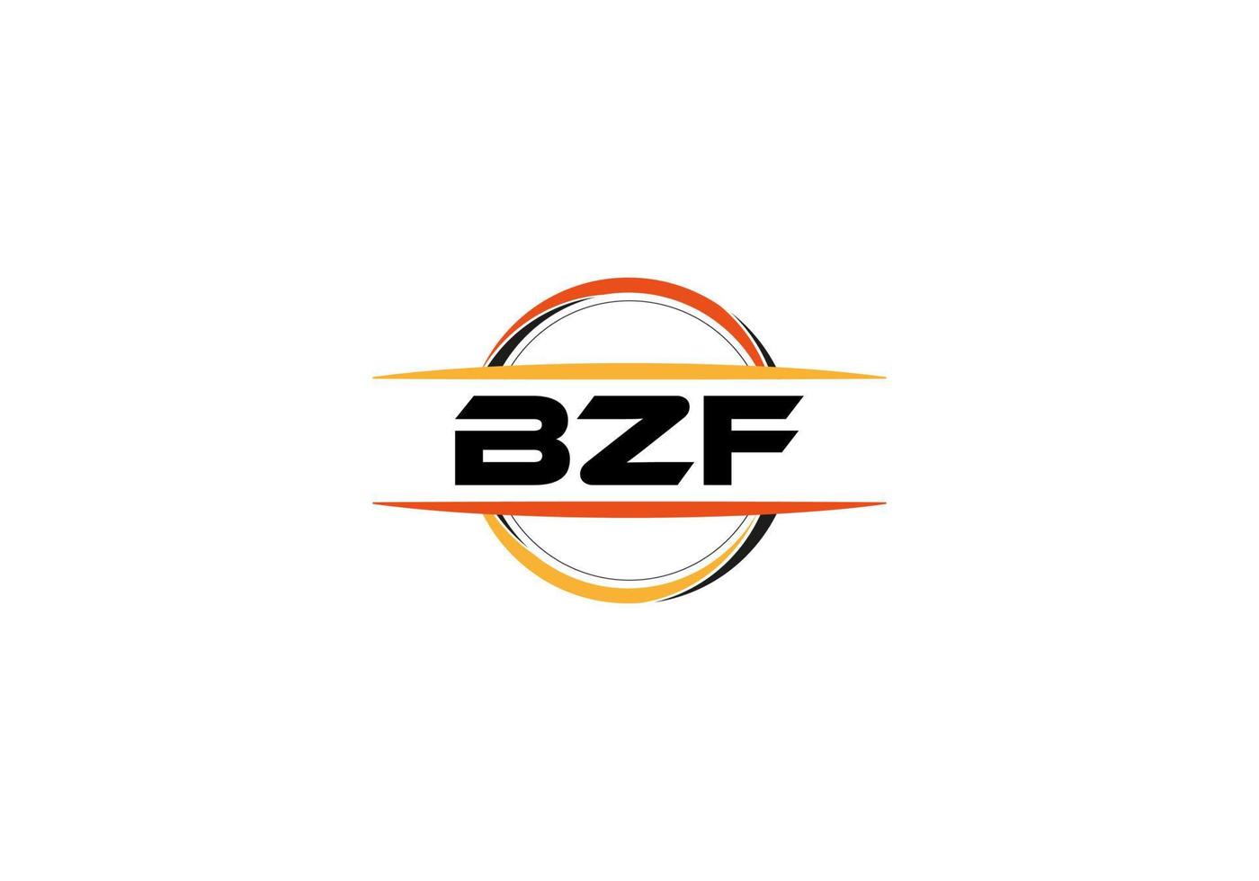 bzf-Buchstaben-Lizenzgebühren-Mandala-Form-Logo. bzf Pinselkunst-Logo. bzf-Logo für ein Unternehmen, ein Geschäft und eine kommerzielle Nutzung. vektor