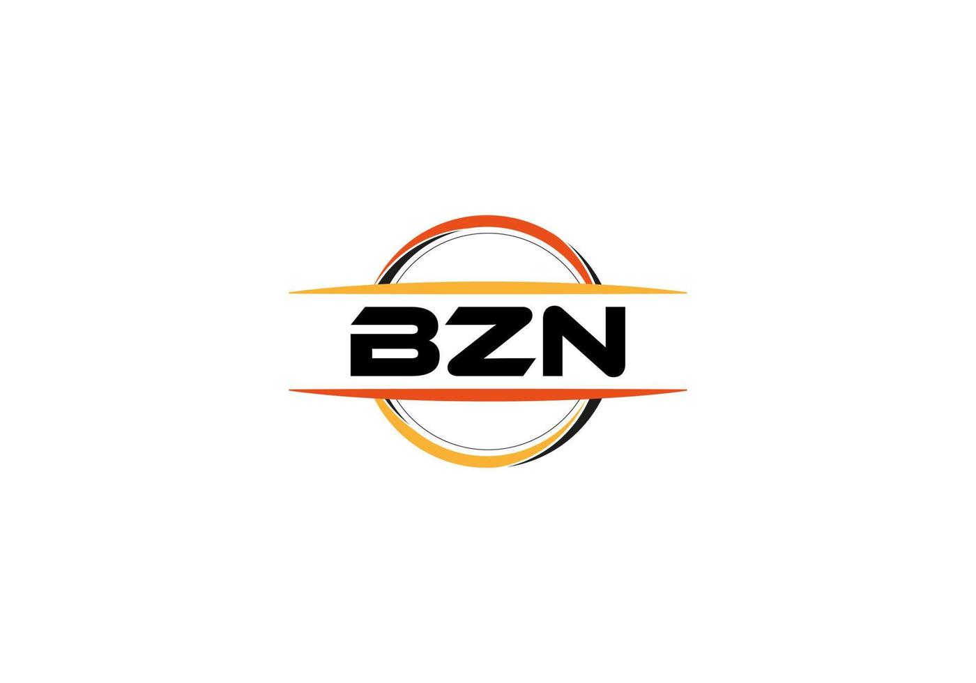 bzn Buchstabe Lizenzgebühr Mandala Form Logo. bzn Pinselkunst-Logo. bzn-Logo für ein Unternehmen, ein Geschäft und eine kommerzielle Nutzung. vektor