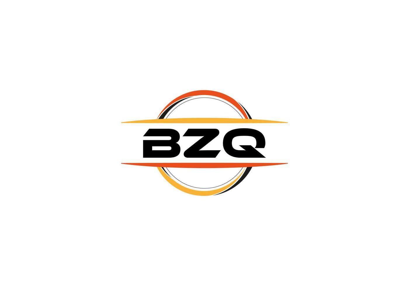 bzq Buchstabe Lizenzgebühr Mandala Form Logo. bzq Pinselkunst-Logo. bzq-Logo für ein Unternehmen, ein Geschäft und eine kommerzielle Nutzung. vektor