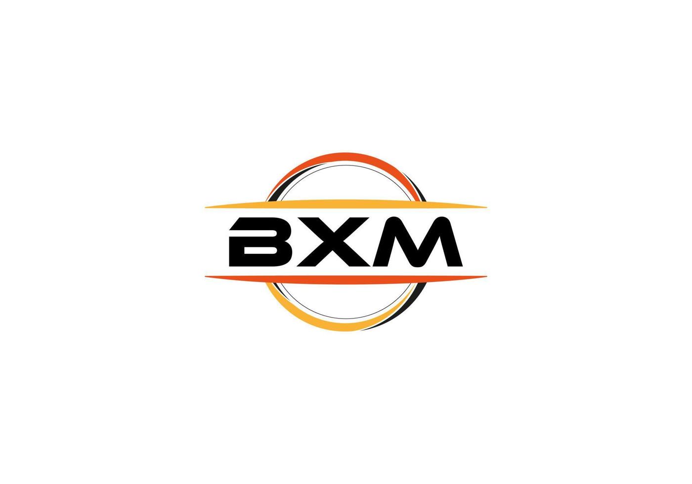 bxm-Buchstaben-Lizenzgebühren-Mandala-Form-Logo. bxm Pinselkunst-Logo. bxm-Logo für Unternehmen, Unternehmen und kommerzielle Zwecke. vektor