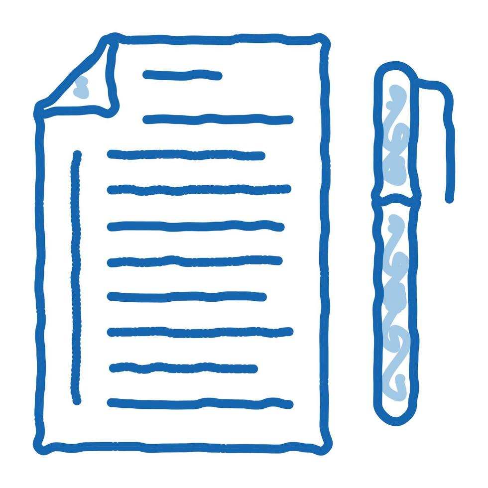 röstning ark med penna klotter ikon hand dragen illustration vektor