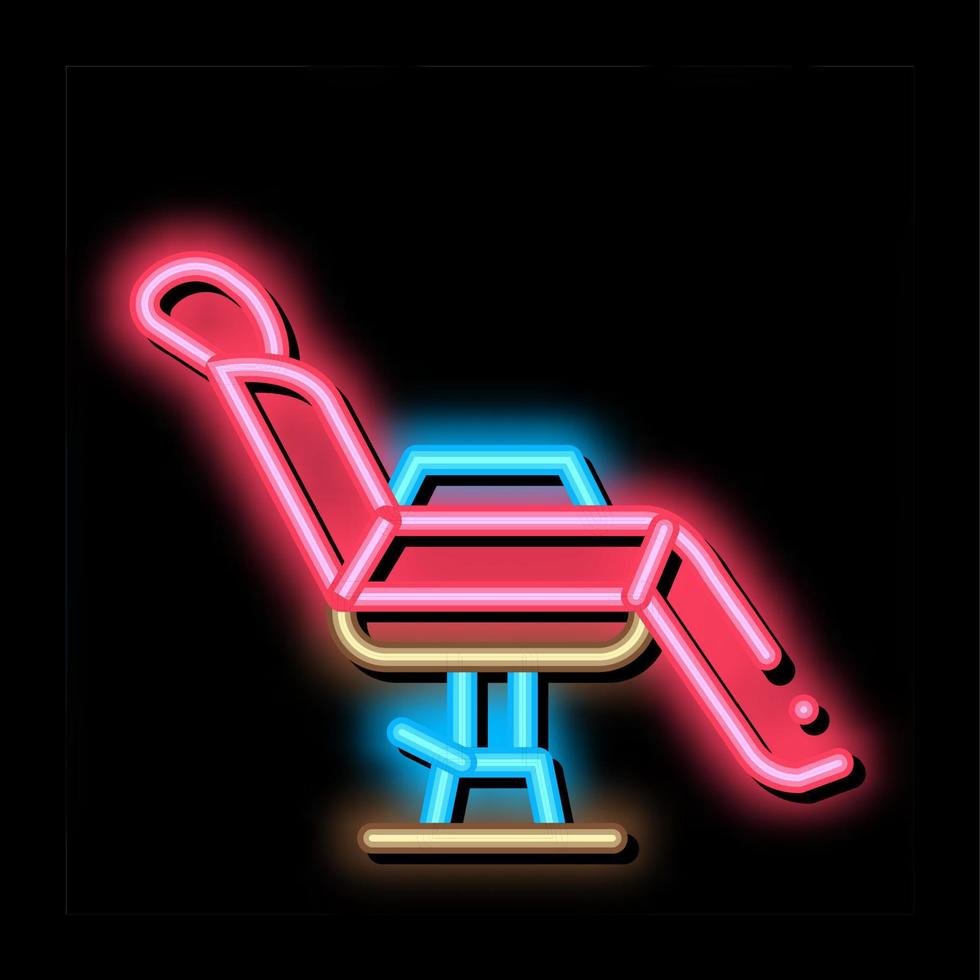 tätowierungsstuhl neonglühen symbol illustration vektor