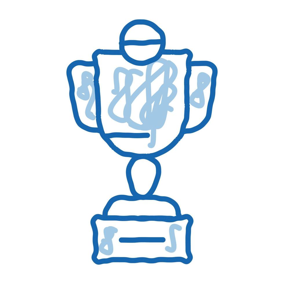 Champion-Cup-Doodle-Symbol handgezeichnete Illustration vektor