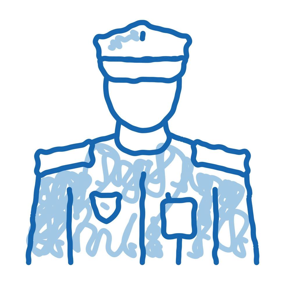 Polizist Beruf Gekritzel Symbol handgezeichnete Abbildung vektor