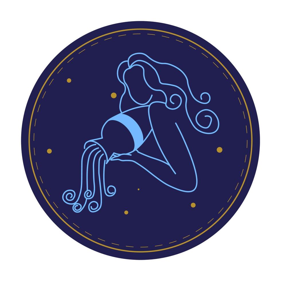 aquarius astro tecken, horoskop symboler vektor