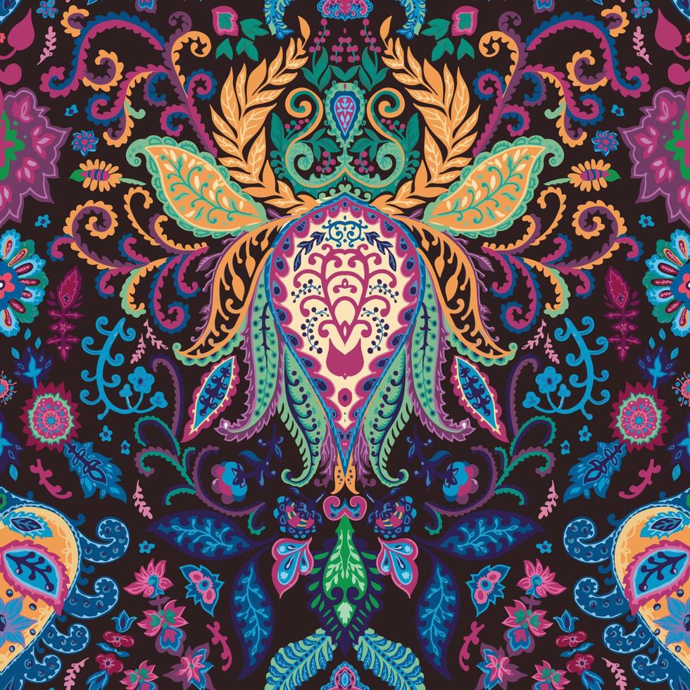 abstrakter Blumenlotus mit psychedelischem Design vektor