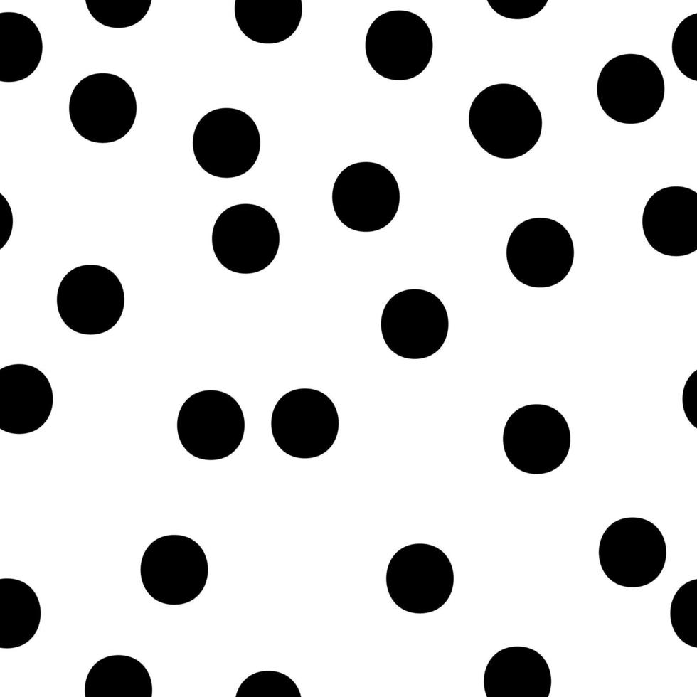 abstrakt polka punkt svart vit sömlös mönster vektor