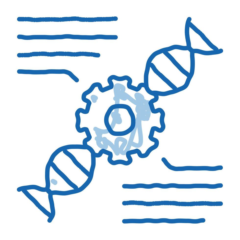 blod dna biohacking klotter ikon hand dragen illustration vektor