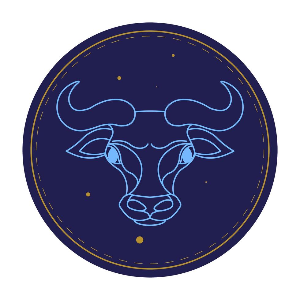 taurus astro tecken, horoskop symbol av tjur vektor