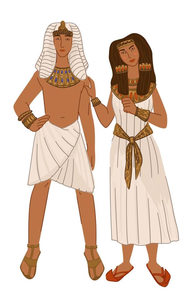 ägyptisches paar, mann und frau, altes ägypten vektor