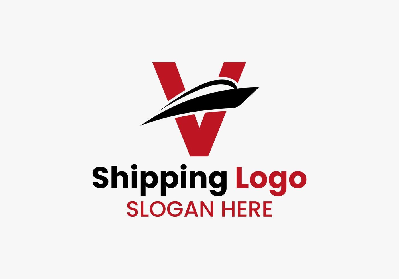 brev v frakt logotyp segelbåt symbol. nautisk fartyg segling båt ikon vektor