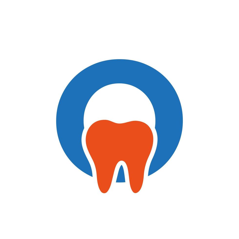 brev o dental logotyp begrepp med tänder symbol vektor mall