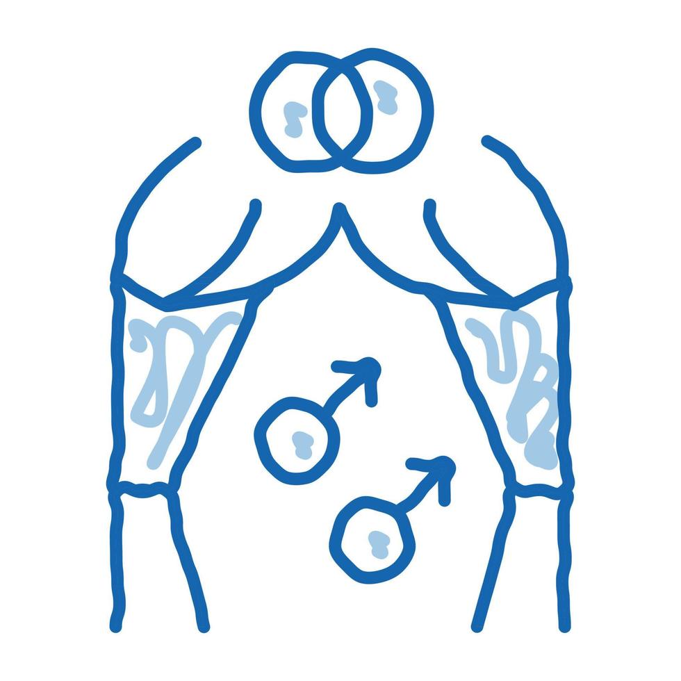 Gay äktenskap klotter ikon hand dragen illustration vektor