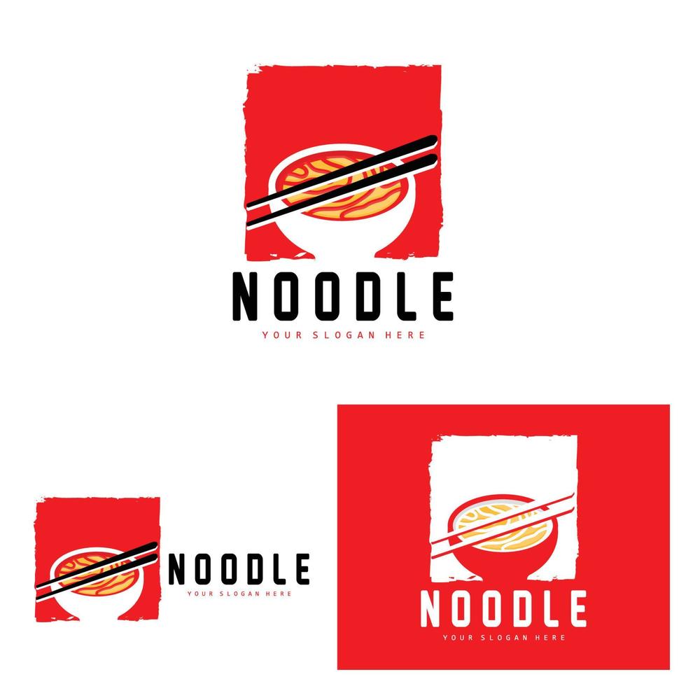 Nudel-Logo, Ramen-Vektor, chinesisches Essen, Markendesign von Fast-Food-Restaurants, Produktmarke, Café, Firmenlogo vektor